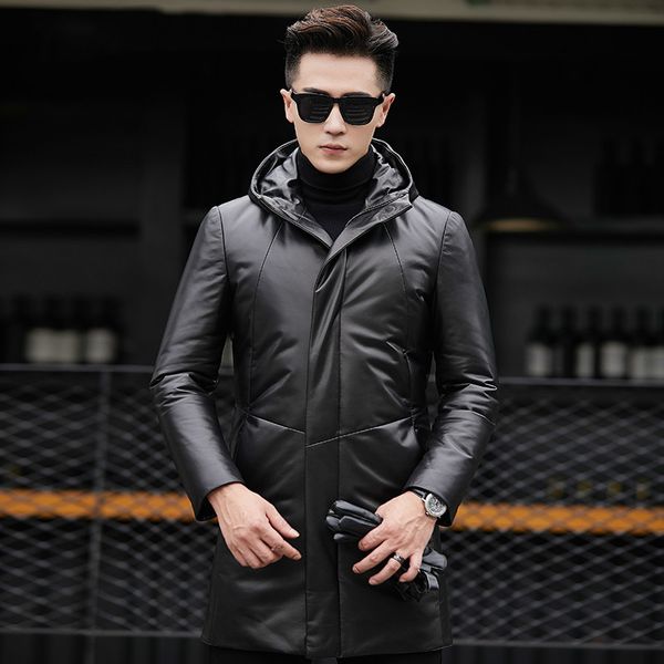 men's leather & faux genuine jacket men winter jackets hooded real sheepskin warm duck down coat fashion jaqueta couro yzf6803 yy420, Black
men's leather & faux genuine jacket men winter jackets hooded real sheepskin warm duck down coat fashion jaqueta couro yzf6803 yy420, Black