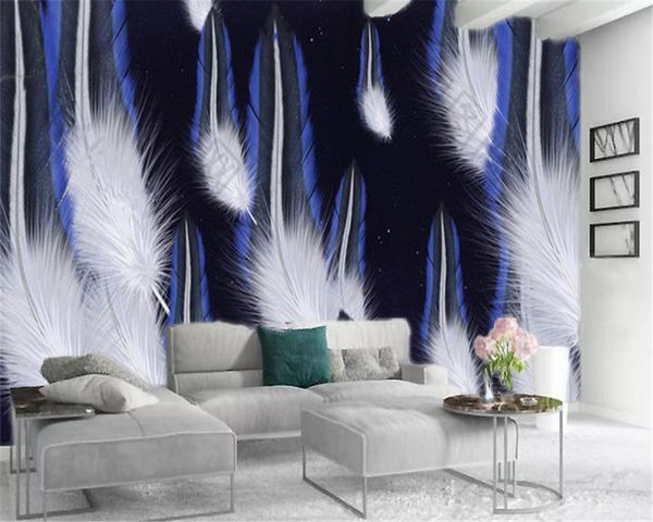custom mural 3d wallpaper fantasy white blue feather digital printing hd decorative beautiful wallpaper
custom mural 3d wallpaper fantasy white blue feather digital printing hd decorative beautiful wallpaper