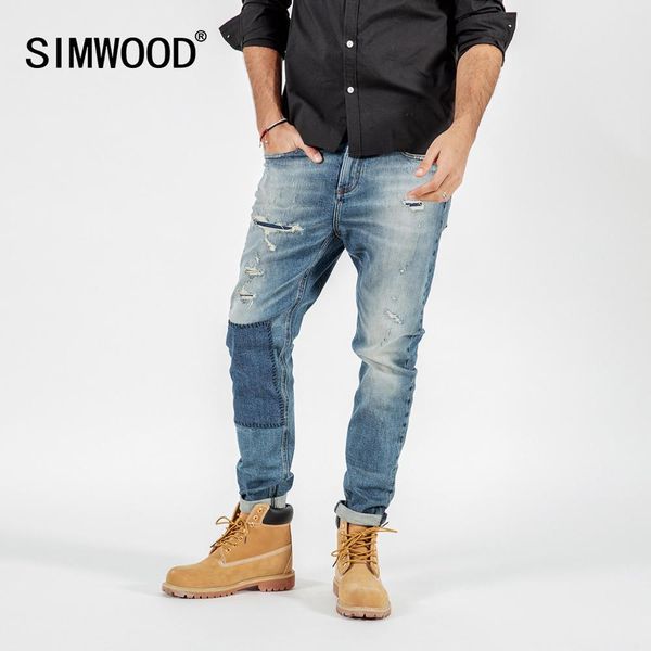 simwood 2019 autumn fashion patchwork jeans men hip hop ripped hole denim pants slim fit streetwear plus size jean 190191, Blue
simwood 2019 autumn fashion patchwork jeans men hip hop ripped hole denim pants slim fit streetwear plus size jean 190191, Blue