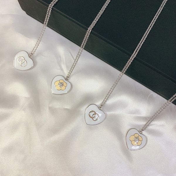 c2237 new fashion jewelry high-quality milk white heart-shaped camellias double-sided pendant necklace charming choker c, Silver
c2237 new fashion jewelry high-quality milk white heart-shaped camellias double-sided pendant necklace charming choker c, Silver