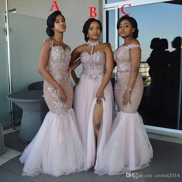 2019 african bridesmaid dresses long mixed style appliques off shoulder mermaid prom dress split side maid of honor dresses evening wear, Black
2019 african bridesmaid dresses long mixed style appliques off shoulder mermaid prom dress split side maid of honor dresses evening wear, Black