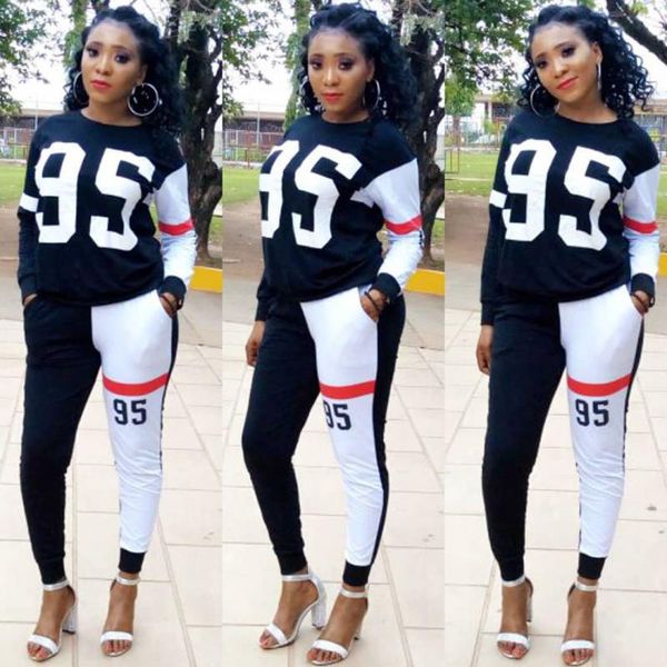 Women 95 Print Jogger Sport Suit Tracksuits Pullovers Sweatshirts Casual Sportwear Long Sleeve Tops Two-piece Pants Set
Women 95 Print Jogger Sport Suit Tracksuits Pullovers Sweatshirts Casual Sportwear Long Sleeve Tops Two-piece Pants Set