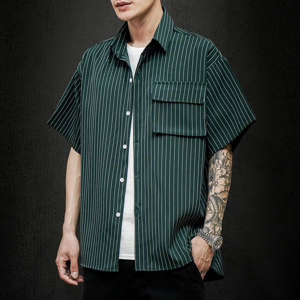 men's casual shirts 2021 stripe printing short sleeve coats hawaiian shirt camisa masculina french cuff mens fashion green/black -5xl, White;black
men's casual shirts 2021 stripe printing short sleeve coats hawaiian shirt camisa masculina french cuff mens fashion green/black -5xl, White;black