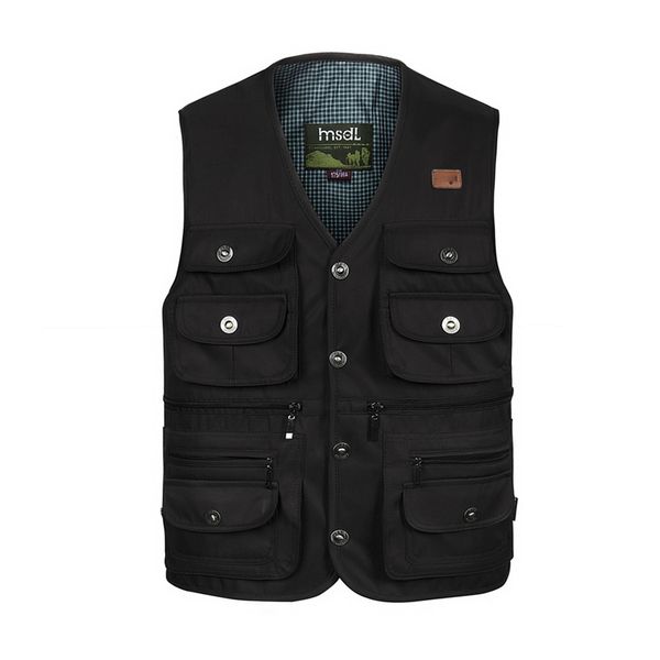 summer thin button vest with many pockets for men classic black green outerwear pgrapher work sleeveless jacket, Black;white
summer thin button vest with many pockets for men classic black green outerwear pgrapher work sleeveless jacket, Black;white