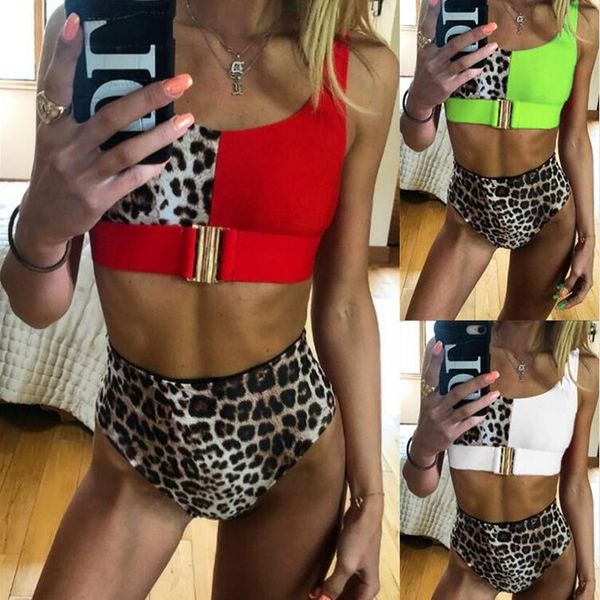 two piece dress summer women biquini set leopard print high waist swim suit push up bather swimming mujer brazilian wear, White
two piece dress summer women biquini set leopard print high waist swim suit push up bather swimming mujer brazilian wear, White