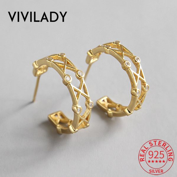 vivilady real 925 sterling silver round hollow women hoop earrings chic minimalist style party jewelry brincos, Golden;silver
vivilady real 925 sterling silver round hollow women hoop earrings chic minimalist style party jewelry brincos, Golden;silver