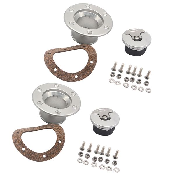 2 sets universal fuel cell gas cap flush mount 6 hole anodized billet 
2 sets universal fuel cell gas cap flush mount 6 hole anodized billet