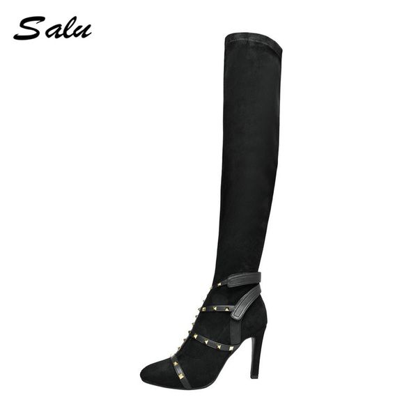 salu fashion black over knee boots suede leather boots with warm plush handmade classical botas women shoes
salu fashion black over knee boots suede leather boots with warm plush handmade classical botas women shoes