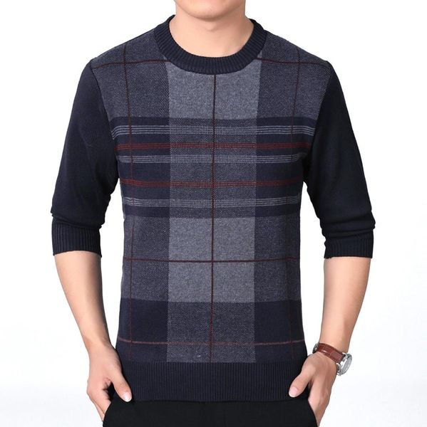 men elegant wool blend sweaters autumn winter soft warm textured knitted male round collar knitwear plaid pullover sweaters, White;black
men elegant wool blend sweaters autumn winter soft warm textured knitted male round collar knitwear plaid pullover sweaters, White;black