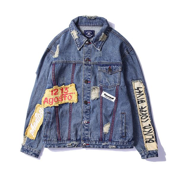 2 colors mens jackets fashion casaul vintage retro washed hole patch designs loose oversize jacket high street streetwear s-xl, Black;brown
2 colors mens jackets fashion casaul vintage retro washed hole patch designs loose oversize jacket high street streetwear s-xl, Black;brown