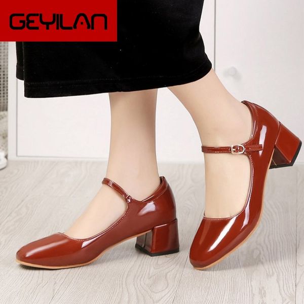 autumn leather pumps women med square heel square toe slip on lady heels 5 cm v mouth stylish work office shoes, Black
autumn leather pumps women med square heel square toe slip on lady heels 5 cm v mouth stylish work office shoes, Black