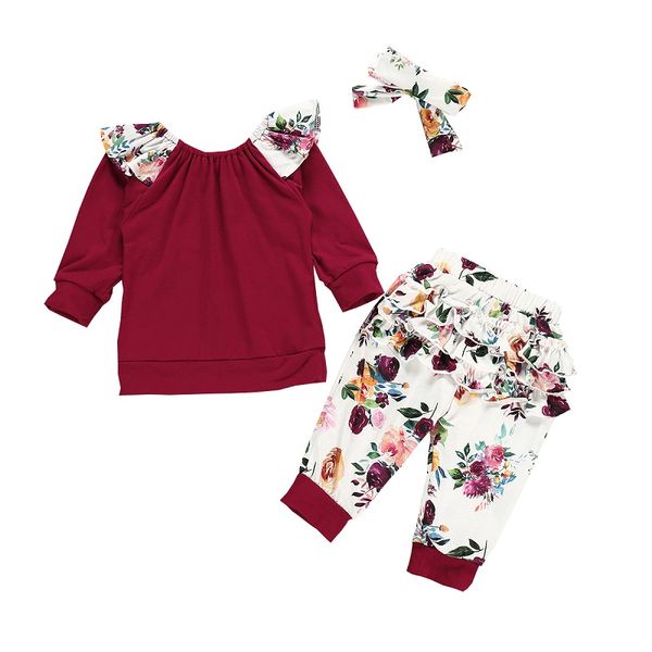 3-24m 3pcs newborn infant baby girls clothes red floral t-shirt ruffle pants baby outfits kids clothes, Pink;blue
3-24m 3pcs newborn infant baby girls clothes red floral t-shirt ruffle pants baby outfits kids clothes, Pink;blue