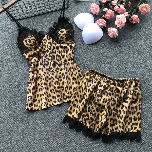 daeyard silk pajamas for women leopard lingerie summer cami and shorts satin pyjamas sleepwear home clothes with chest pads, Blue;gray
daeyard silk pajamas for women leopard lingerie summer cami and shorts satin pyjamas sleepwear home clothes with chest pads, Blue;gray