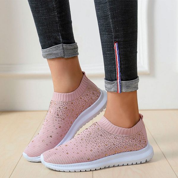 women bling autumn sneakers woman knitting comfort ladies slip on casual crystal vulcanized shoes flat women's walking shoes, Black
women bling autumn sneakers woman knitting comfort ladies slip on casual crystal vulcanized shoes flat women's walking shoes, Black
