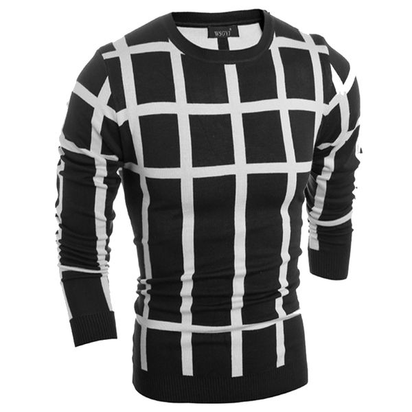 2018 autumn and winter new size square men's casual knitting circular neck pullover sweater, White;black
2018 autumn and winter new size square men's casual knitting circular neck pullover sweater, White;black