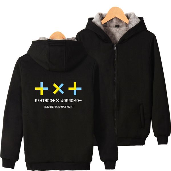 x shirt 2019tomorrow togethertxt men's team event thickening zipper belt hat guard men and women t shirts, Black
x shirt 2019tomorrow togethertxt men's team event thickening zipper belt hat guard men and women t shirts, Black