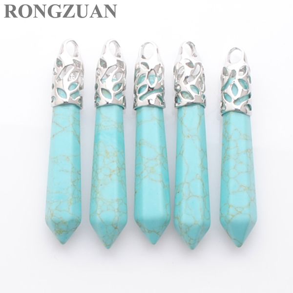 hexagonal stone pointed reiki chakra dangle pendants gemstone beads natural turquoise pendulum pendant jewelry dn3000, Silver
hexagonal stone pointed reiki chakra dangle pendants gemstone beads natural turquoise pendulum pendant jewelry dn3000, Silver