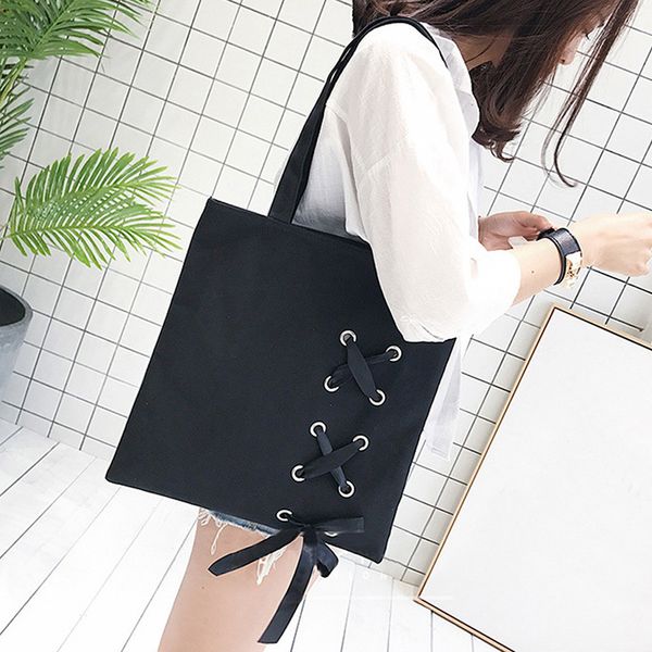 new women's casual lace-up canvas tote bag female canvas shoulder bags crossbody bags for women beach bag bolso mujer(black
new women's casual lace-up canvas tote bag female canvas shoulder bags crossbody bags for women beach bag bolso mujer(black