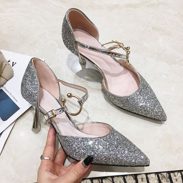 rimocy silver glitter buckle women pumps elegant pointed toe thin heels 7cm wedding shoes woman party pumps mujer, Black
rimocy silver glitter buckle women pumps elegant pointed toe thin heels 7cm wedding shoes woman party pumps mujer, Black