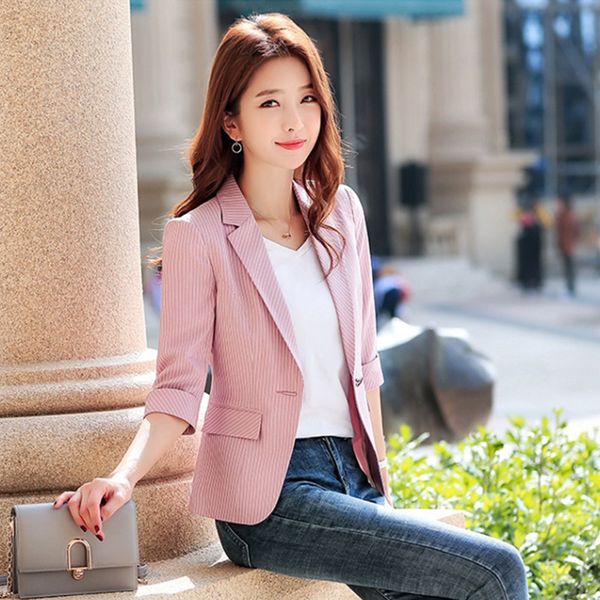 korean blazers women midi sleeve striped blazer feminina office lady short pink chaqueta mujer, White;black
korean blazers women midi sleeve striped blazer feminina office lady short pink chaqueta mujer, White;black