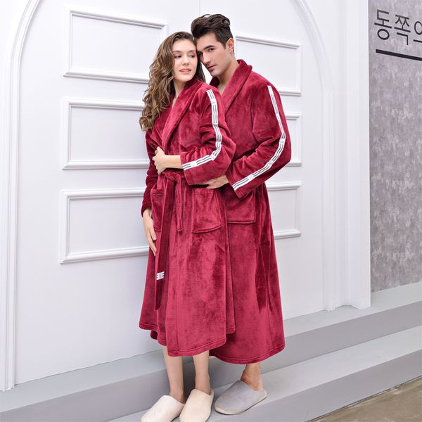 fashion casual mens and womans bathrobes flannel robe v neck long sleeve couple men woman robe plush shawl kimono warm male bath, Black;red
fashion casual mens and womans bathrobes flannel robe v neck long sleeve couple men woman robe plush shawl kimono warm male bath, Black;red