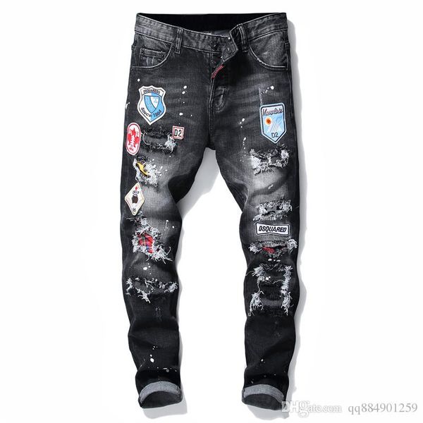 2020 men's slimming jeans black designer jeans fashion designer wash motorcycle jeans inlaid hip-hop pants, Blue 
2020 men's slimming jeans black designer jeans fashion designer wash motorcycle jeans inlaid hip-hop pants, Blue
