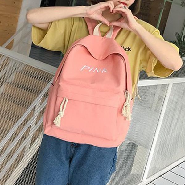 2018 new backpack canvas pure color backpack adolescent girl double zipper letter printing school bag travel bag zk30
2018 new backpack canvas pure color backpack adolescent girl double zipper letter printing school bag travel bag zk30