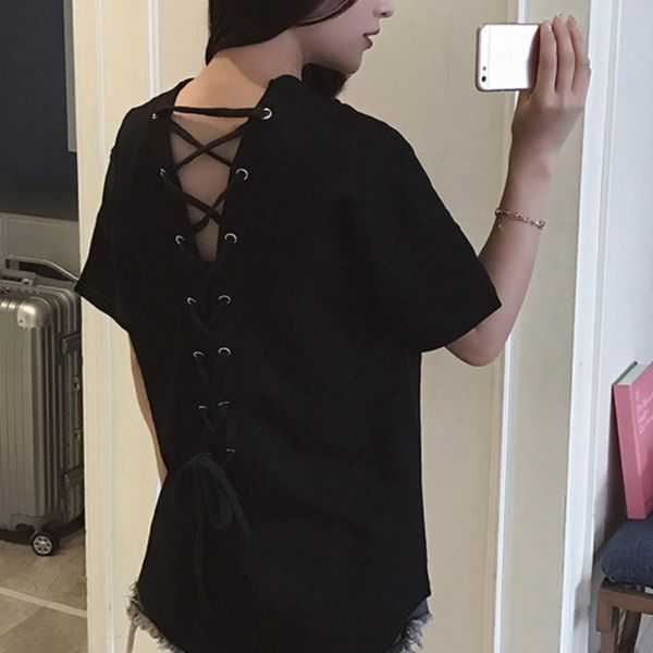 korean loose harajuku tee shirt femme fashion camisetas mujer 3xl 4xl women summer back bandage short sleeve t shirt, White
korean loose harajuku tee shirt femme fashion camisetas mujer 3xl 4xl women summer back bandage short sleeve t shirt, White