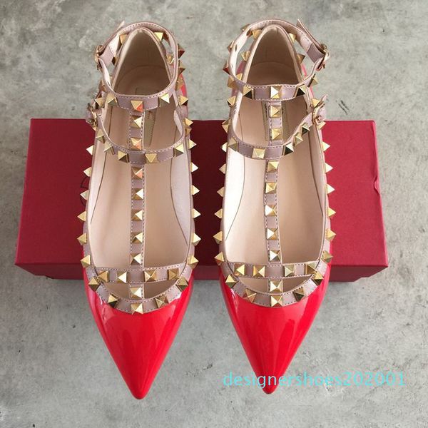 brand women pumps pointed toe flat fashion women shoes rivets genuine leather ankle strap sandals shoes 35-41 d1, Black
brand women pumps pointed toe flat fashion women shoes rivets genuine leather ankle strap sandals shoes 35-41 d1, Black
