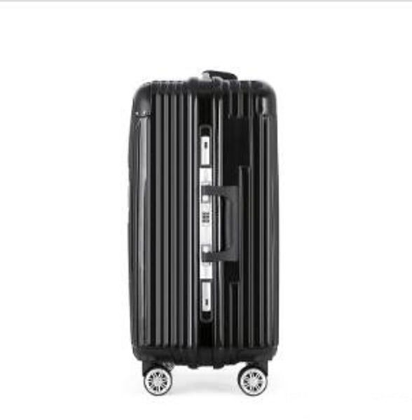 

luggage bag new style universal wheel pull rod box fashion spinner hardside luggage maletas de viaje con ruedas envio, Black