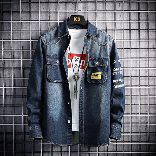 fashion streetwear men shirts retro blue printed designer denim shirts men long sleeve vintage casual hombre, White;black 
fashion streetwear men shirts retro blue printed designer denim shirts men long sleeve vintage casual hombre, White;black