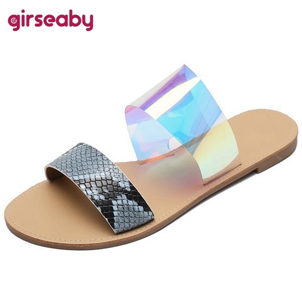 girseaby 2020 woman summer novelty flat slippers open toe low square heels pu snake leopard big size 36-42 leisure party c1853, Black
girseaby 2020 woman summer novelty flat slippers open toe low square heels pu snake leopard big size 36-42 leisure party c1853, Black