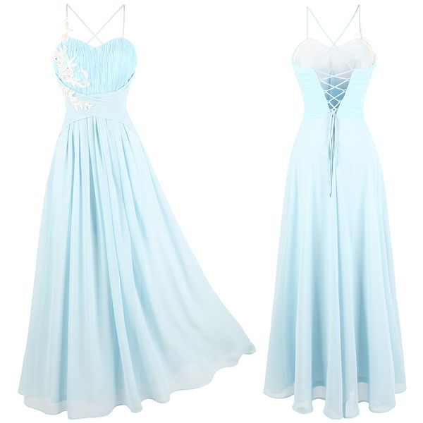 angel-fashions chiffon a-line party dress appliques flower spaghetti strap pleated lace up long bridesmaid formal gown light blue 447, Black
angel-fashions chiffon a-line party dress appliques flower spaghetti strap pleated lace up long bridesmaid formal gown light blue 447, Black
