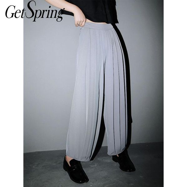 getspring women pant high waist ankle-length pants gray black all match pleated high waist pants women 2020 new clothes, Black;white
getspring women pant high waist ankle-length pants gray black all match pleated high waist pants women 2020 new clothes, Black;white