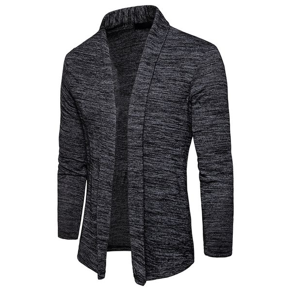 brand men clothes sweater concise v-neck spliced mid-length sweater coat male solid color slim business casual mens cardigan, White;black 
brand men clothes sweater concise v-neck spliced mid-length sweater coat male solid color slim business casual mens cardigan, White;black