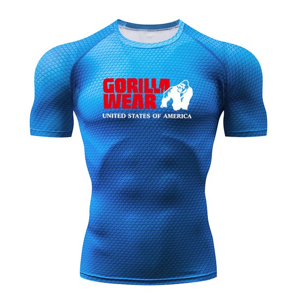men's summer sports t-shirt shirt running fitness passionate dynamic tight breathable quick-drying sportswear, Black;blue
men's summer sports t-shirt shirt running fitness passionate dynamic tight breathable quick-drying sportswear, Black;blue