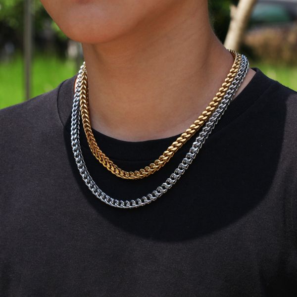 Luxury Jewelry in Europe and America New Gold-Plated Stainless Steel Mens Necklace Hip Hop Peng Ke 6mm Positive and Negative Chain Factory O
Luxury Jewelry in Europe and America New Gold-Plated Stainless Steel Mens Necklace Hip Hop Peng Ke 6mm Positive and Negative Chain Factory O