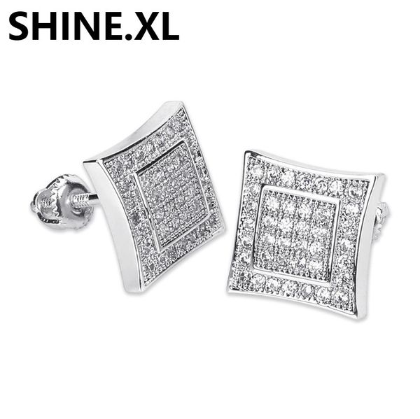925 sterling silver stud earring iced out cz premium diamond cluster zirconia square screw back earrings for men women, Golden;silver
925 sterling silver stud earring iced out cz premium diamond cluster zirconia square screw back earrings for men women, Golden;silver