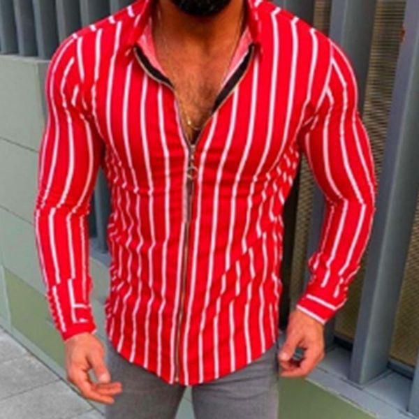 incerun autumn new fashion men striped long sleeve lapel casual shirt vintage zipper social elegant comfort mens blouse hombre, White;black
incerun autumn new fashion men striped long sleeve lapel casual shirt vintage zipper social elegant comfort mens blouse hombre, White;black
