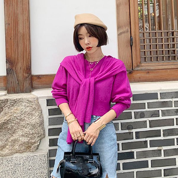 knitted sweater women o-neck solid long sleeve pullover vintage elegant sweater with shawl casual office lady jumper 2019 v759, White;black
knitted sweater women o-neck solid long sleeve pullover vintage elegant sweater with shawl casual office lady jumper 2019 v759, White;black