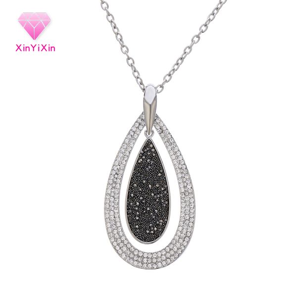 classic ellipse geometric shape crystal pendant necklace water drop stone gold silvery necklace for women wedding party gift, Silver
classic ellipse geometric shape crystal pendant necklace water drop stone gold silvery necklace for women wedding party gift, Silver