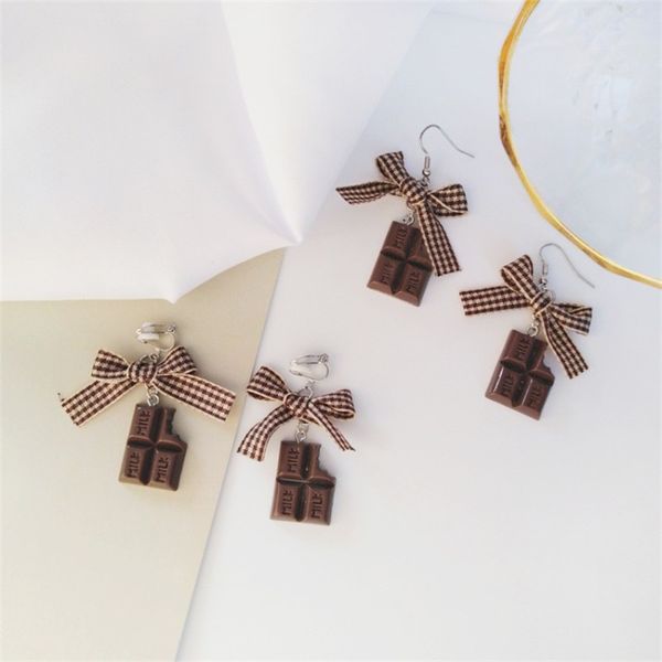 2019 korean fashion geometric bowknot cloth dangle earrings funny cute chocolate resin long earrings women jewelry ear clip gift, Golden
2019 korean fashion geometric bowknot cloth dangle earrings funny cute chocolate resin long earrings women jewelry ear clip gift, Golden