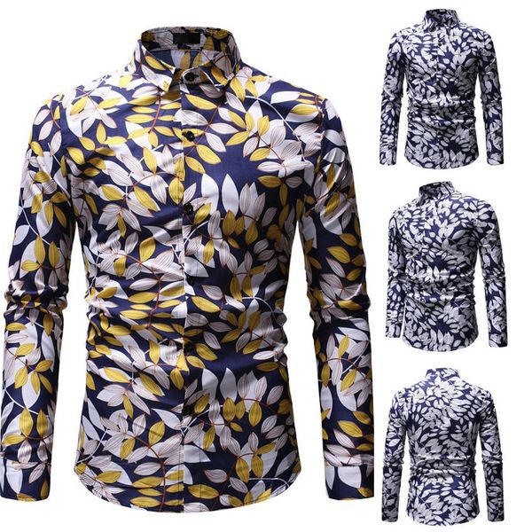 fashionable men's new pattern casual fashion lapel printing long sleeved shirt winter blouse cotton white gold #4f12, White;black
fashionable men's new pattern casual fashion lapel printing long sleeved shirt winter blouse cotton white gold #4f12, White;black