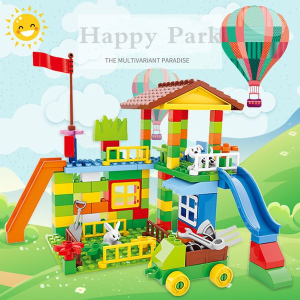 113/226 pcs big size building blocks compatible duploed construction block diy amusement park brick toys for children
113/226 pcs big size building blocks compatible duploed construction block diy amusement park brick toys for children