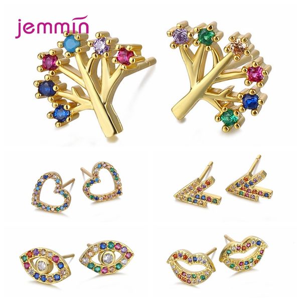 novel colorful cubic zircon fine genuine 925 sterling silver stud earrings tree lips eyes heart arrow shape fashion jewelry, Golden;silver
novel colorful cubic zircon fine genuine 925 sterling silver stud earrings tree lips eyes heart arrow shape fashion jewelry, Golden;silver