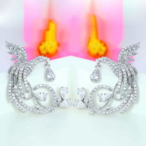 fashion- valentine's day gift unique luxury rose gold-color multi cz micro pave setting phoenix bird stud earrings for women, Golden;silver
fashion- valentine's day gift unique luxury rose gold-color multi cz micro pave setting phoenix bird stud earrings for women, Golden;silver