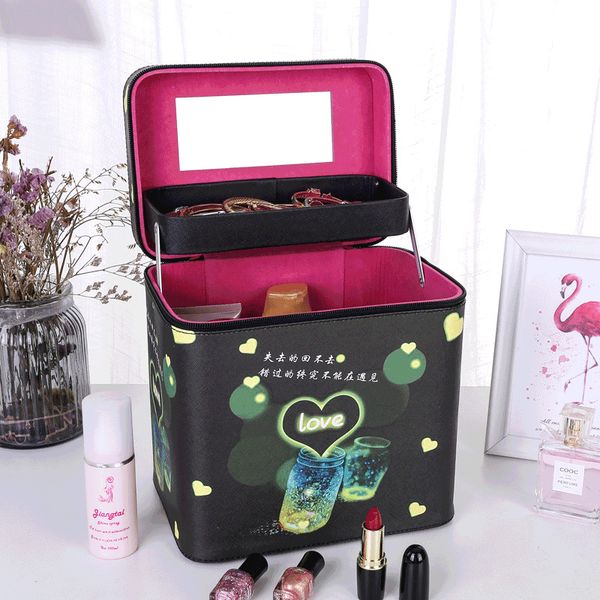 large capacity single cosmetic bag multifunctional portable multi-layer cosmetic storage box simple box in stock