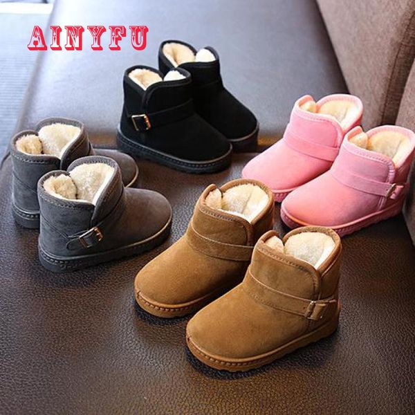 girls baby leather snow boots kids winter warm non-slip ankle boots fashion infant toddler soft bottom shoes size 25-36 b174, Black;grey