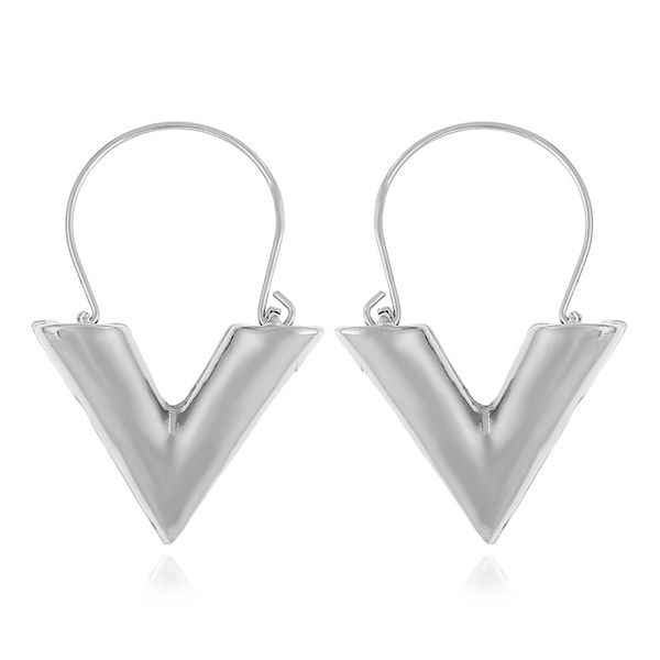 gold color tube v dangle earrings geometric letter v shape hoops jewelry new personality minimalist metal women earrings jewelry, Golden;silver 
gold color tube v dangle earrings geometric letter v shape hoops jewelry new personality minimalist metal women earrings jewelry, Golden;silver