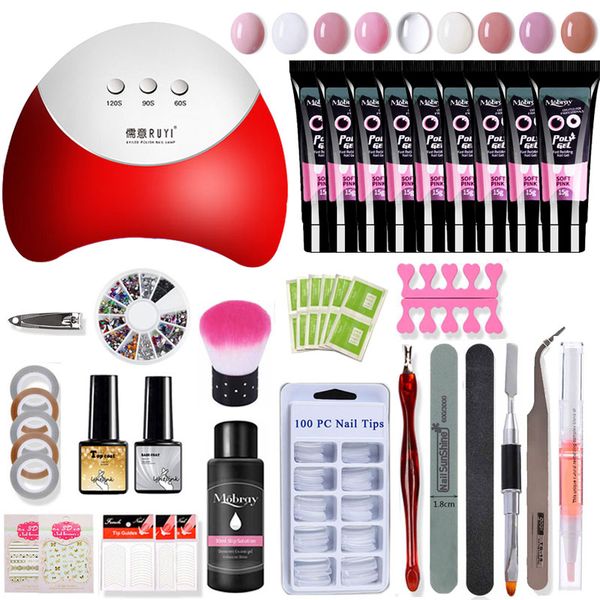 set nail kit 36w led lamp nail gel polish set quick building for extensions hard jelly art tools, Red;pink
set nail kit 36w led lamp nail gel polish set quick building for extensions hard jelly art tools, Red;pink